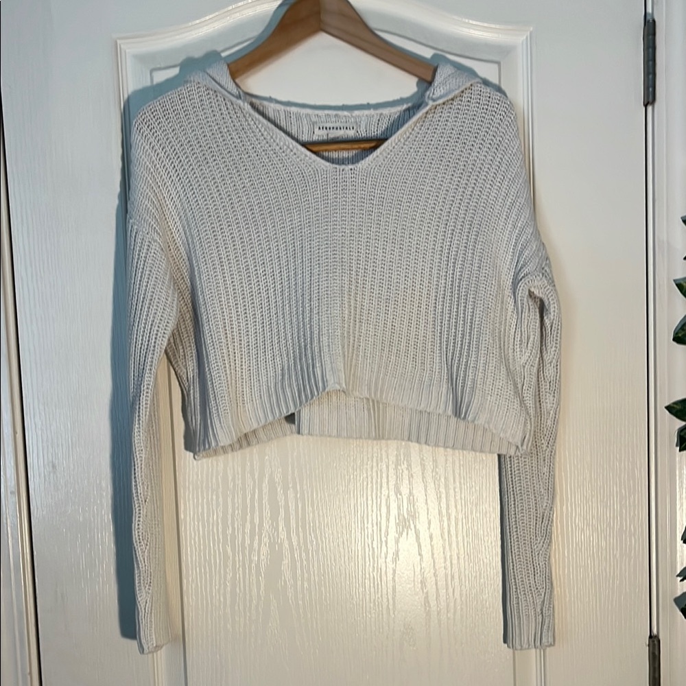 Aeropostale Off-the-Shoulder Sweater - Light Gray